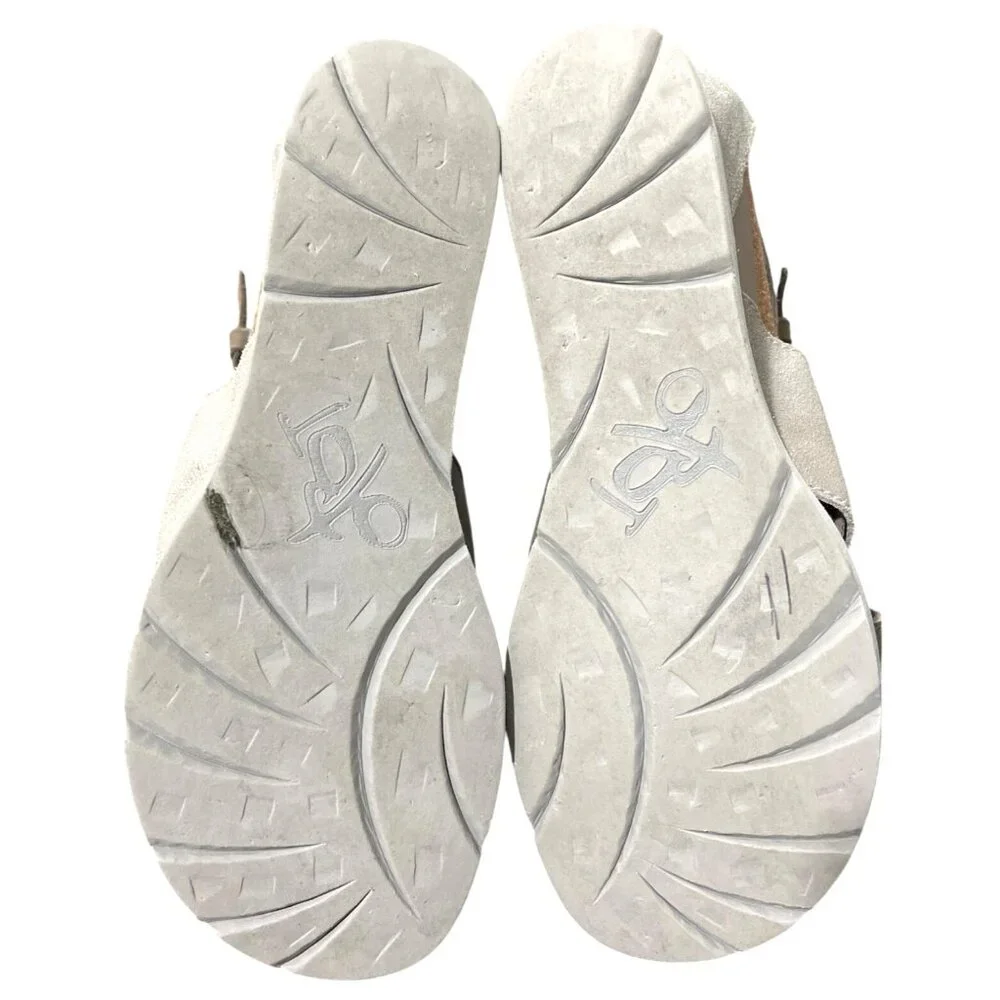 OTBT Teamwork Peep-Toe Wedge Sandals Ankle Buckle Closure Rear Zipper Size 8 - Picture 8 of 11